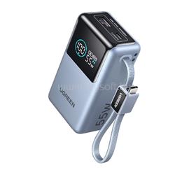 UGREEN UGREEN PB727 vésztöltő USB+Type-C aljzat 10000mAh, LED kijelző + fix Type-C kábel, EZÜST UGREEN_75701B small