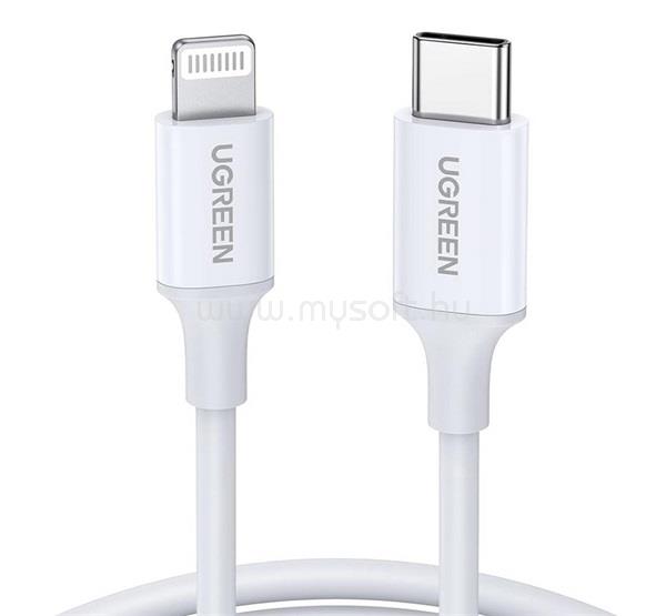 UGREEN iPhone 14 Plus / 14 Pro Max / 14 Pro UGREEN US171 adatkábel Type-C - lightning, 100cm, FEHÉR