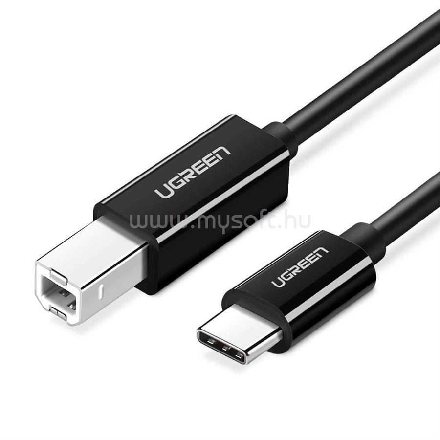 UGREEN US241 USB-C - USB-B kábel nyomtatóhoz 2m (fekete)
