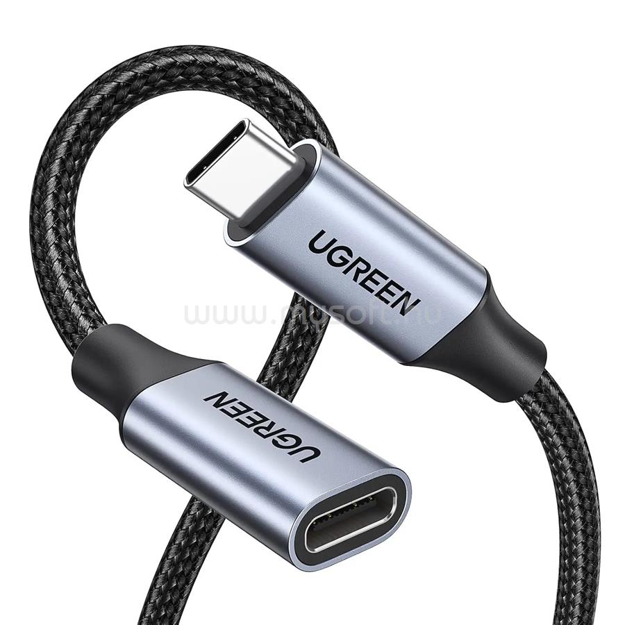 UGREEN US372 USB-C apa - USB-C anya Gen 2 hosszabbító kábel 1 m (Space szürke)