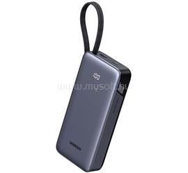 UGREEN vésztöltő USB+Type-C aljzat 20000mAh, LED kijelző + fix Type-C kábel, SÖTÉTSZÜRKE UGREEN_55988B small