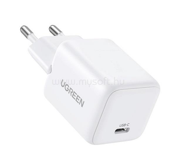 UGREEN X512 hálózati töltő Type-C aljzat 20W, mini, FEHÉR