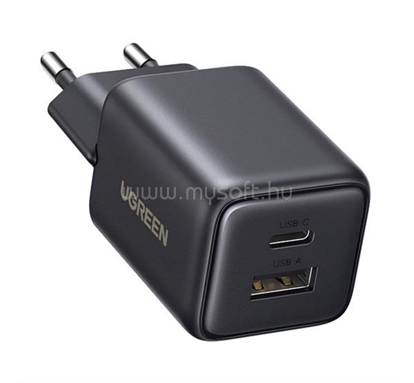 UGREEN UGREEN X514 hálózati töltő USB+Type-C aljzat 20W, PD gyorstöltő, FEKETE