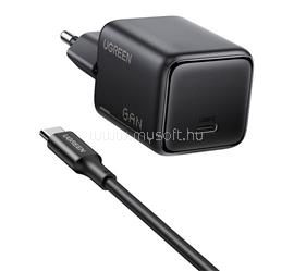 UGREEN UGREEN X517 hálózati töltő Type-C aljzat 25W, PD gyorstöltő + Type-C kábel, FEKETE UGREEN_75103 small