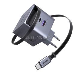 UGREEN UGREEN X614 hálózati töltő USB+Type-C aljzat 45W, PD gyorstöltő + fix Type-C kábel, FEKETE UGREEN_65822 small