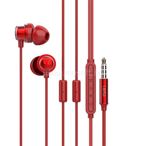 UIISII K8 két mikrofonos piros fülhallgató