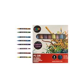 UNI Dekormarker 0,9-1,3mm, Posca PC-3M 8 db-os készlet, csillámló UNI_48105 small