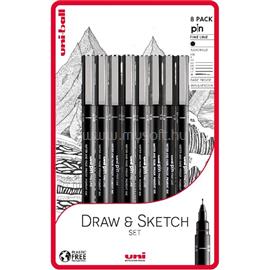 UNI PIN Draw and Sketch 8db/csomag rajzmarker készlet 2UPIN799 small