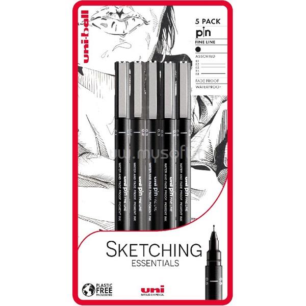 UNI PIN Sketching Essential 5db/csomag rajzmarker készlet