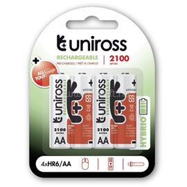 UNIROSS 1,2V 2100mAh Ni-MH HYBRIO 4db/csomag AA akkumulátor UH4AA2100 small