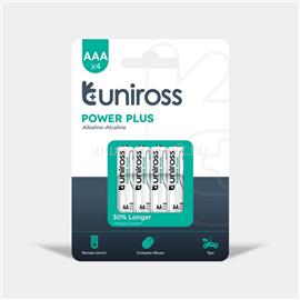 UNIROSS POWER PLUS 1,5V LR03/AAA/mikro tartós alkáli elem 4db/csomag UPPAAAPK4 small