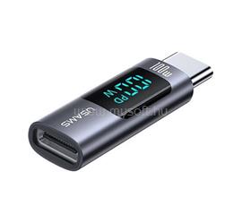 USAMS USAMS US-SJ682 AU18 adapter Type-C aljzat - Type-C, LED kijelző, SÖTÉTSZÜRKE SJ682TC01 small