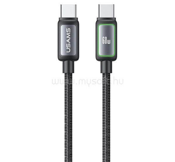USAMS iPhone 14 Plus / 14 Pro Max / 14 Pro USAMS Al-Alloy U110 adatkábel Type-C - lightning, 120cm, FEKETE