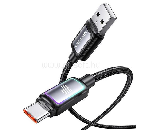 USAMS USAMS Al-Alloy U110 adatkábel USB - Type-Cm 100W, 120cm, FEKETE