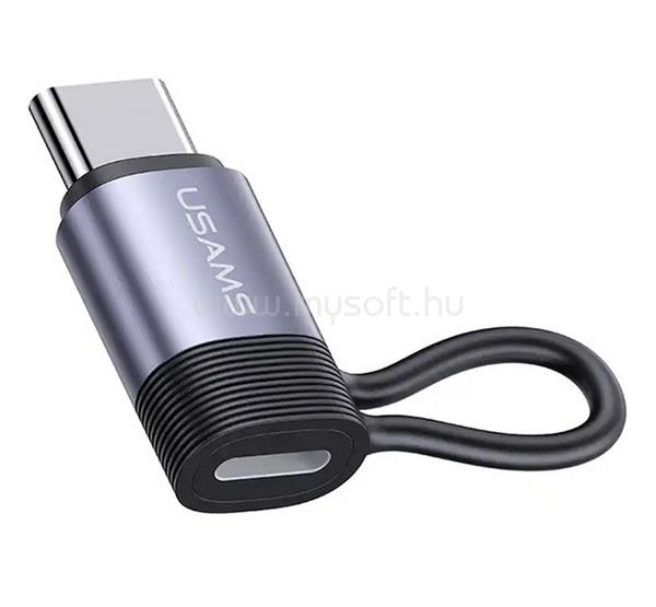 USAMS USAMS US-SJ677 AU17 adapter Lightning aljzat - Type-C FEKETE
