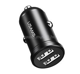 USAMS USAM US-CC114 autós töltő 2 USB aljzat 12W, gyorstöltő, FEKETE CC114TC01 small