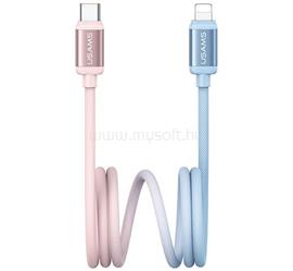 USAMS iPhone 14 Plus / 14 Pro Max / 14 Pro USAMS SJ757 BICOLOR adatkábel Type-C - lightning, 120cm, KÉK/RÓZSASZÍN SJ757USB03 small