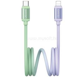 USAMS iPhone 14 Plus / 14 Pro Max / 14 Pro USAMS SJ757 BICOLOR adatkábel Type-C - lightning, 120cm, ZÖLD/LILA SJ757USB02 small