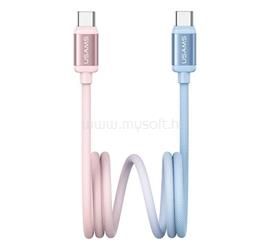 USAMS USAMS SJ756 BICOLOR adatkábel Type-C - Type-C, 120cm, KÉK/RÓZSASZÍN SJ756USB03 small