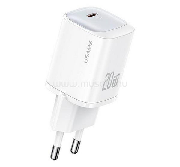 USAMS USAMS CC248 hálózati töltő Type-C aljzat 20W, PD gyorstöltő, FEHÉR