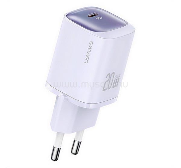 USAMS USAMS CC248 hálózati töltő Type-C aljzat 20W, PD gyorstöltő, LILA
