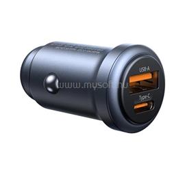 USAMS USAMS CC322 autós töltő Type-C+USB aljzat 30W, PD gyorstöltő 3.0, SÖTÉTSZÜRKE CC322_ small