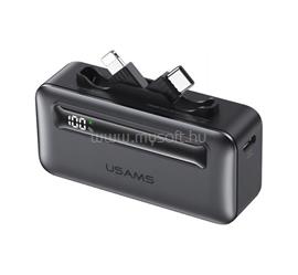 USAMS CD233 vésztöltő Type-C aljzat 5000mAh, Type-C+lightning csatlakozó, FEKETE 5KCD23302 small