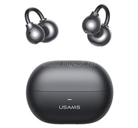 USAMS ECHO R02 bluetooth fülhallgató SZTEREO v5.3, fülre csíptethető + töltőtok, FEKETE BHR0201 small