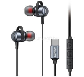 USAMS EP-48 fülhallgató SZTEREO Type-C, felvevő gomb, SÖTÉTSZÜRKE HSEP4801 small