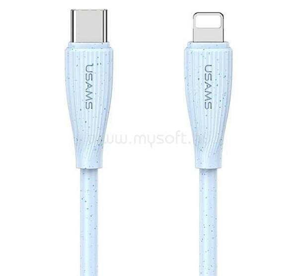 USAMS iPhone 14 Plus / 14 Pro Max / 14 Pro USAMS Green Series SJ717 adatkábel Type-C - lightning, 100cm, VILÁGOSKÉK