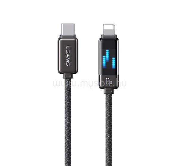 USAMS iPhone 14 Plus / 14 Pro Max / 14 Pro USAMS METEOR adatkábel Type-C - lightning, 120cm, FEKETE