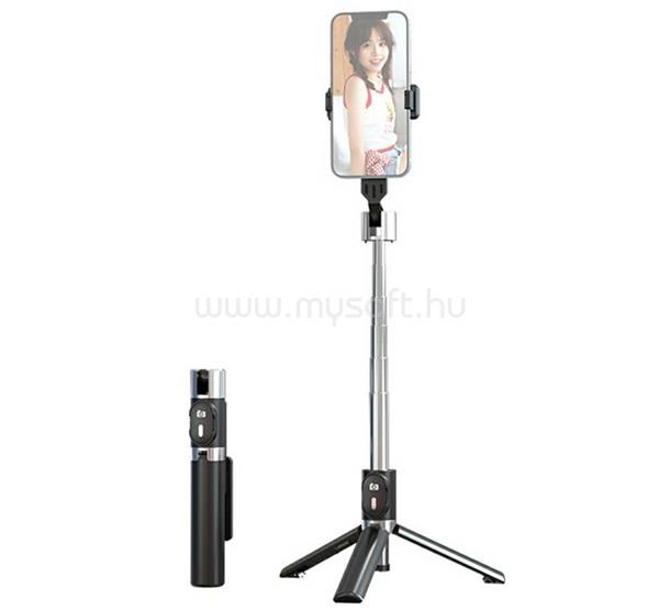 USAMS MINI szelfibot tripod állvány, 4.7-7" méret, FEKETE