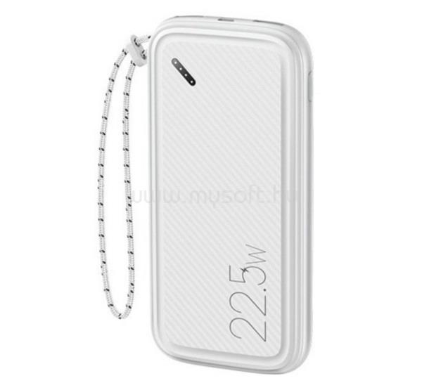 USAMS USAMS US-CD151 PB56 vésztöltő 2 USB+Type-C+microUSB 10000mAh, PD gyorstöltő 3.0, FEHÉR