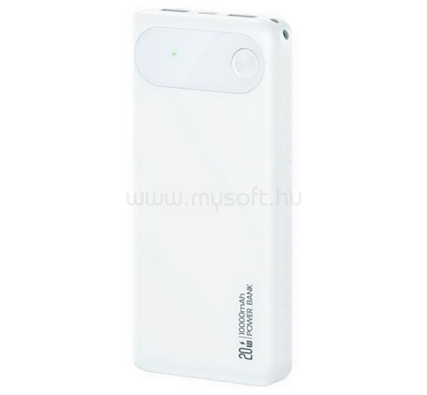 USAMS PB80 vésztöltő 2 USB+Type-C 10000mAh, PD gyorstöltő, FEHÉR