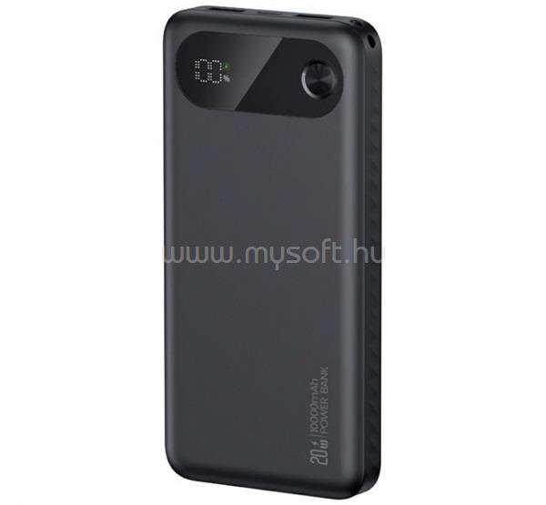 USAMS USAMS PB80 vésztöltő 2 USB+Type-C 10000mAh, PD gyorstöltő, FEKETE