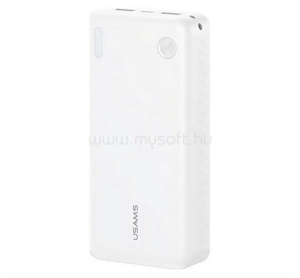 USAMS PB83 vésztöltő 2 USB+Type-C 20000mAh, PD gyorstöltő, FEHÉR