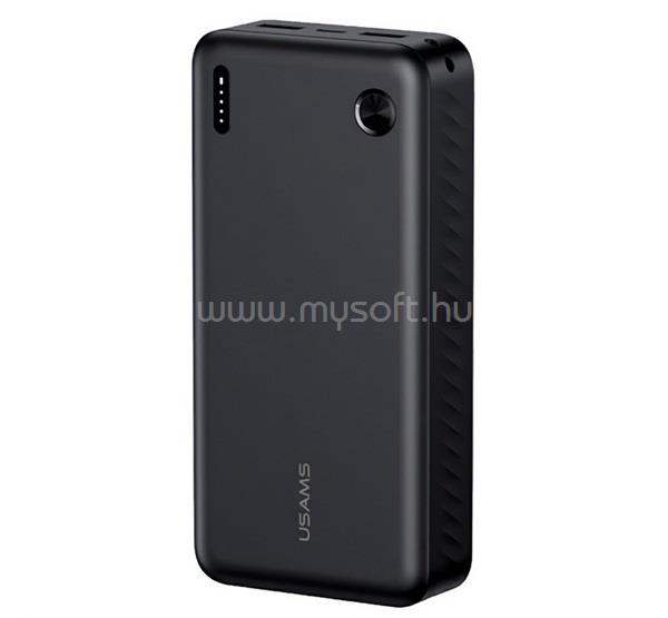 USAMS PB83 vésztöltő 2 USB+Type-C 20000mAh, PD gyorstöltő, FEKETE