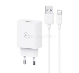 USAMS USAMS SC hálózati töltő USB aljzat 18W, PD gyorstöltő 3.0 + lightning kábel, FEHÉR SCXLTZ03 small