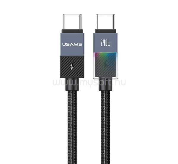 USAMS USAMS U93 adatkábel Type-C - Type-C, 120cm, SÖTÉTSZÜRKE