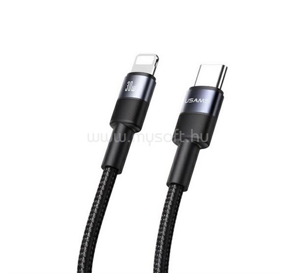 USAMS iPhone 14 Plus / 14 Pro Max / 14 Pro USAMS US-SJ729 SY SERIES adatkábel Type-C - lightning, 120cm, FEKETE
