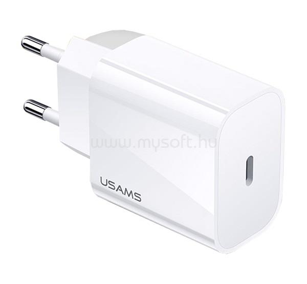 USAMS USAMS US-CC11 T34 hálózati töltő Type-C aljzat 20W, PD gyorstöltő, FEHÉR