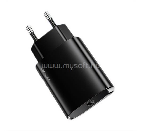USAMS USAMS US-CC131 T39 hálózati töltő Type-C aljzat 20W, PD gyorstöltő 3.0, FEKETE