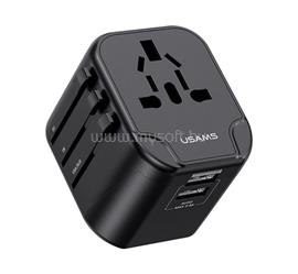USAMS USAMS US-CC173 T55 utazó töltő 2 USB aljzat 12W, AU, FEKETE CC173TC01 small