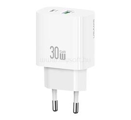 USAMS USAMS T65 hálózati töltő USB+Type-C aljzat 30W, PD gyorstöltő, FEHÉR CC316TC02 small