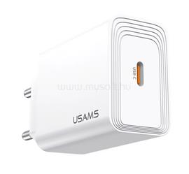 USAMS T69 hálózati töltő Type-C aljzat 20W, gyorstöltő 3.0, FEHÉR CC325TC01 small