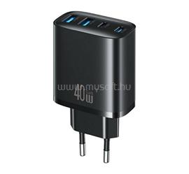 USAMS T70 hálózati töltő 2 USB+ 2 Type-C aljzat 40W, PD gyorstöltő, FEKETE CC330TC01 small