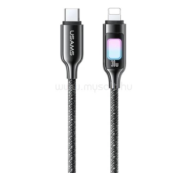 USAMS iPhone 14 Plus / 14 Pro Max / 14 Pro USAMS TC adatkábel Type-C - lightning, 120cm, SÖTÉTSZÜRKE