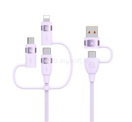 USAMS USAMS US-SJ645 U85 töltőkábel 5in1 Type-C/USB - Type-C/lightning/microUSB, 120cm, LILA SJ645USB02 small