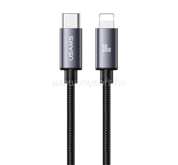 USAMS iPhone 14 Plus / 14 Pro Max / 14 Pro USAMS U91 adatkábel Type-C - lightning, 100cm, SÖTÉTSZÜRKE
