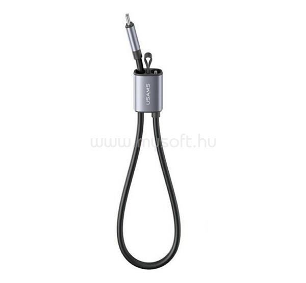 USAMS USAMS U97 adatkábel Type-C - Type-C, 30cm, SÖTÉTSZÜRKE